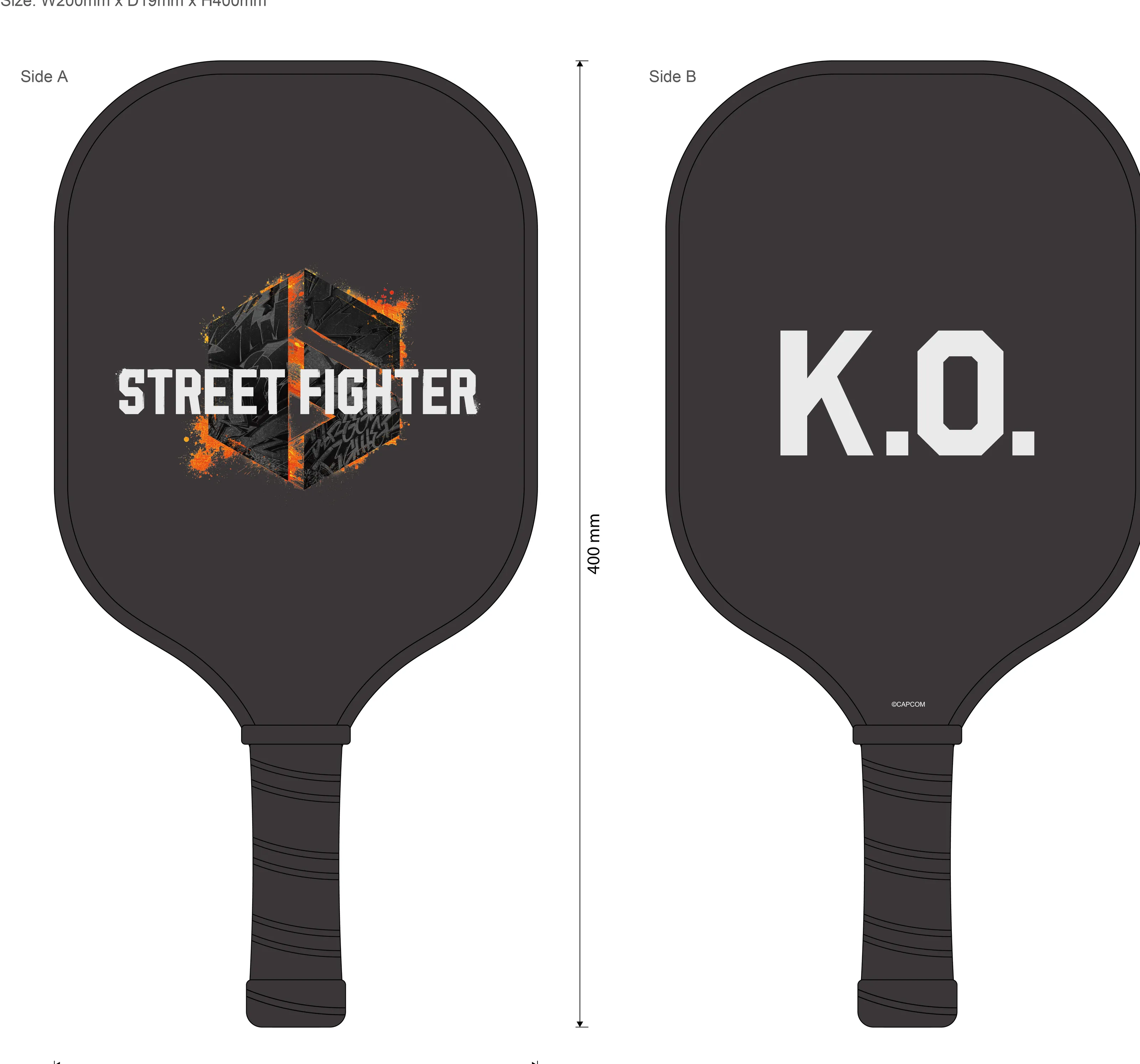 Street Fighter 6 匹克球拍 A、B 兩面